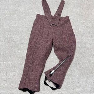 Boiled Wool Winter Pants with Suspenders Size 3